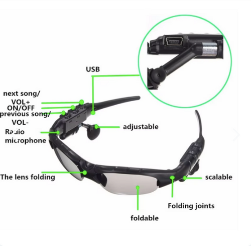 Lentes Con Audifonos Bluetooth